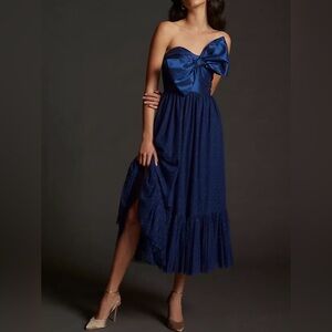 Hutch (Anthropologie) Midnight Blue Strapless Dress.
